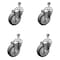 Service Caster 4 Inch SS Thermoplastic Rubber Wheel Swivel 1/2 Inch Threaded Stem Caster Set SCC SCC-SSTS20S414-TPRB-M1015-4 - alternate 1
